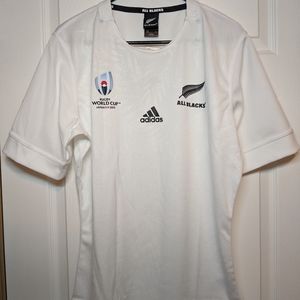NWT Adidas All Blacks Authentic Rugby Jersey White